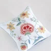 Peony Embroidered Cushion Cover