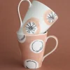 Persimmon Handpainted Ceramic Mugs - Set Of 2