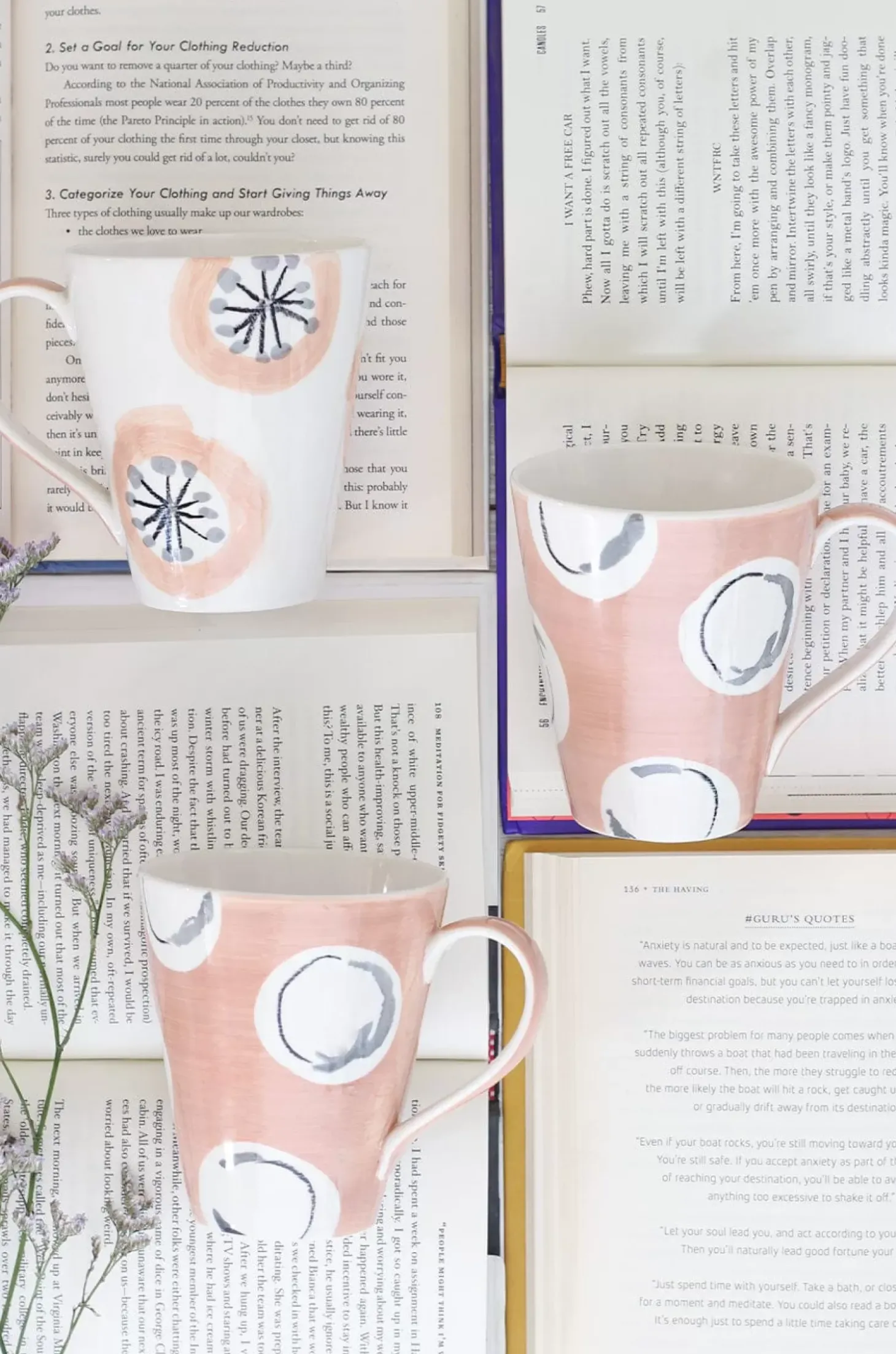 Persimmon Handpainted Ceramic Mugs - Set Of 2