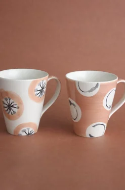 Persimmon Handpainted Ceramic Mugs - Set Of 2