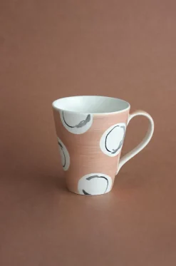 Persimmon Handpainted Ceramic Mugs - Set Of 2