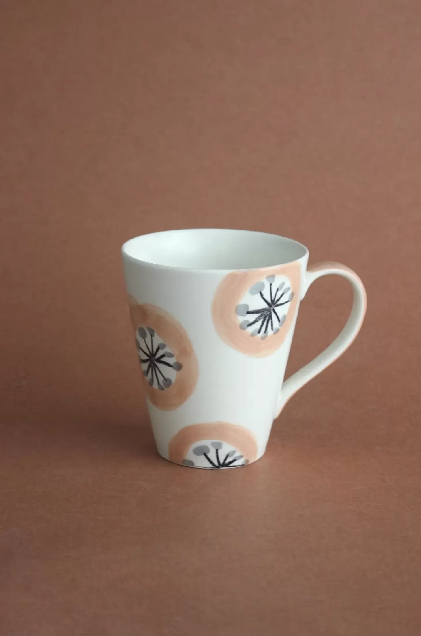 Persimmon Handpainted Ceramic Mugs - Set Of 2