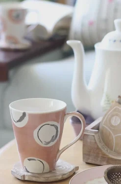 Persimmon Handpainted Ceramic Mugs - Set Of 2