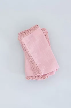 Petal Blush Hand Crochet Napkins - Set Of 6