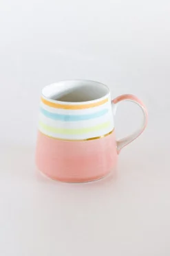 Pink - Peach Parfait Handpainted Ceramic Mug