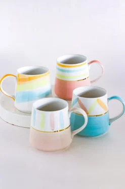 Pink - Peach Parfait Handpainted Ceramic Mug