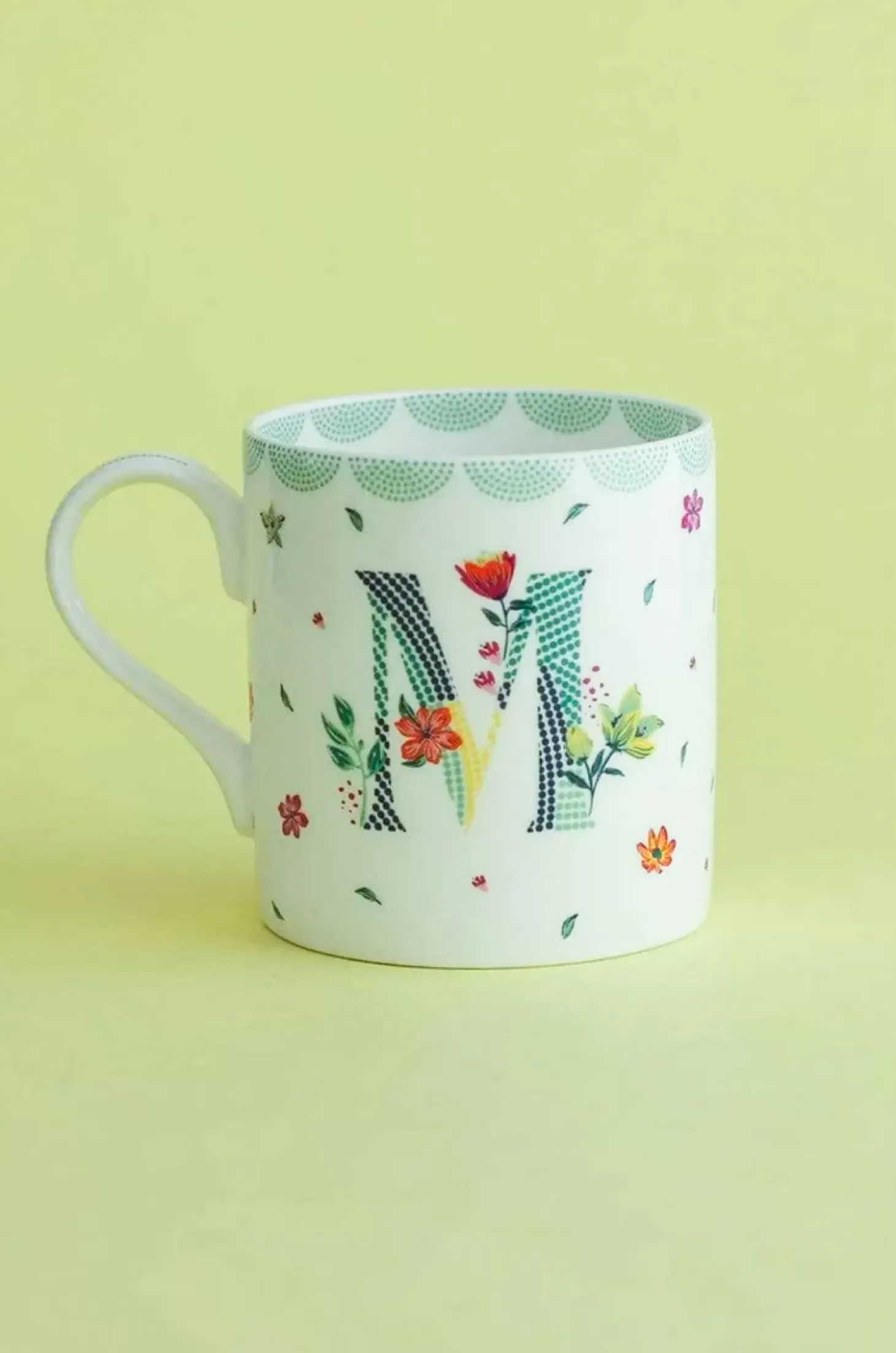 Polka Dots Monogram Mug - A To Z