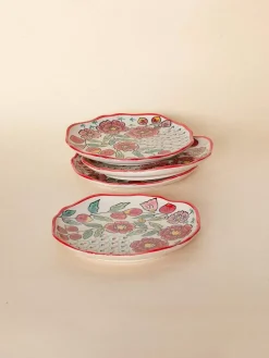 Poppy Petals Handpainted Dessert Plates - Set Of 4
