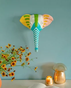 Psychedelic Ellie Handpainted Paper Mache Wall Decor Head