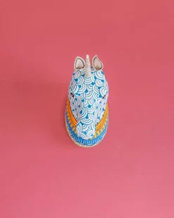 Psychedelic Unicorn Handpainted Paper Mache Wall Decor Head
