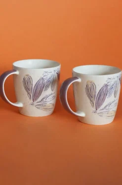 Purplicious Handpainted Ceramic Mugs - Set Of 2