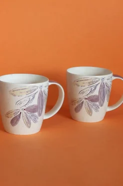 Purplicious Handpainted Ceramic Mugs - Set Of 2