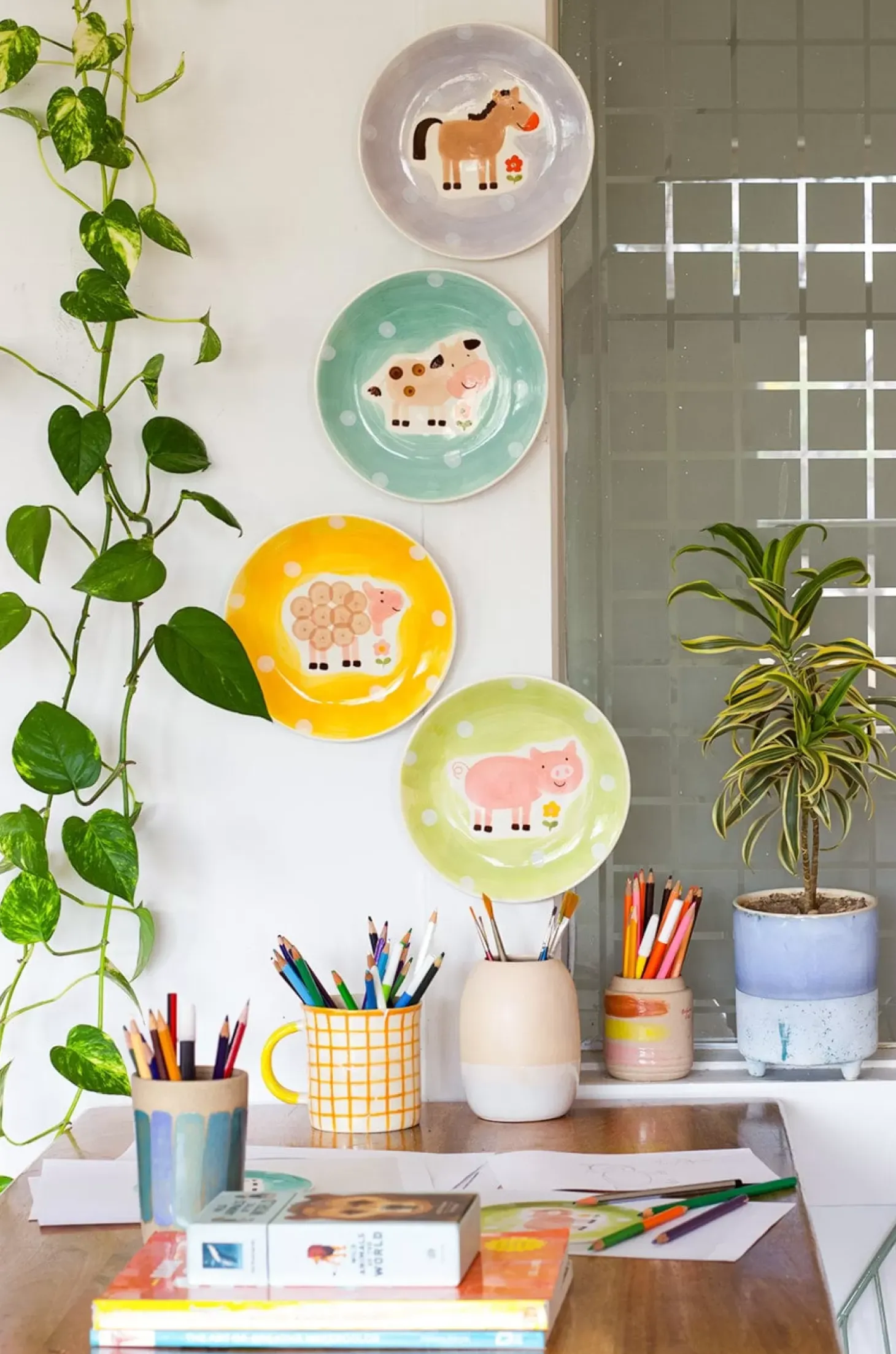 Quirky Farm Handpainted Wall Plate