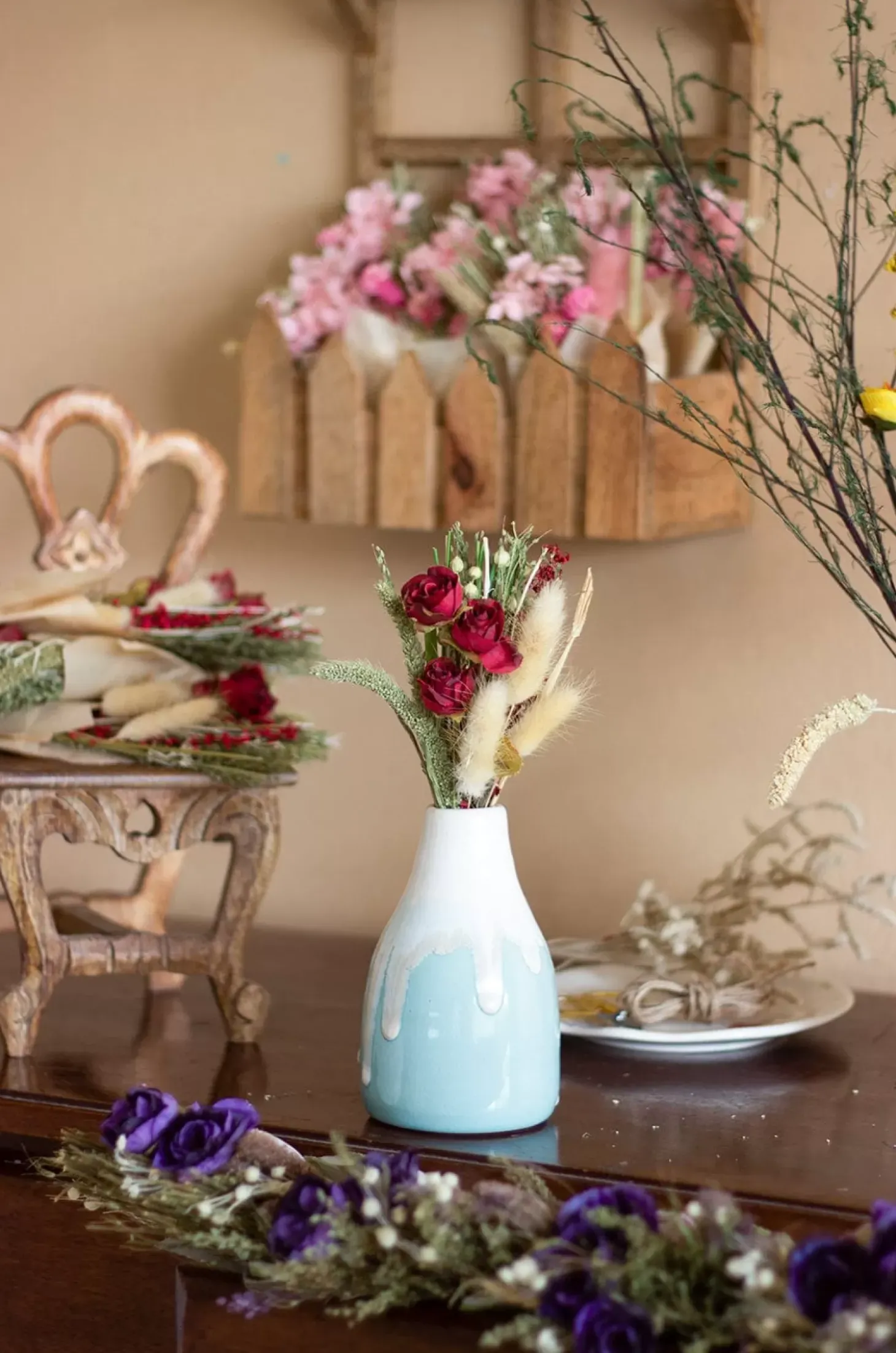 Rose Emerald Bouquet With Vase
