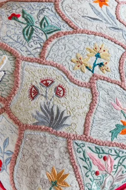 Roses Are Red Embroidered Cushion Cover