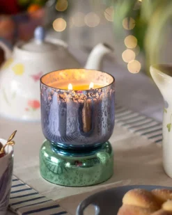 Shimmer Hourglass Soy Wax Candle In Hand Blown Glass