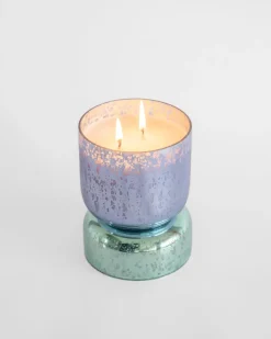 Shimmer Hourglass Soy Wax Candle In Hand Blown Glass
