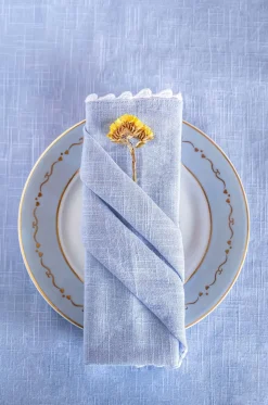 Silver Mist Hand Crochet Napkins - Set Of 6