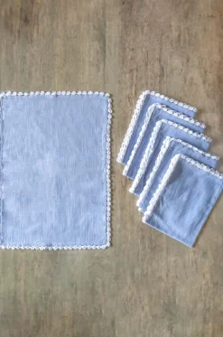 Silver Mist Hand Crochet Placemats - Set Of 6