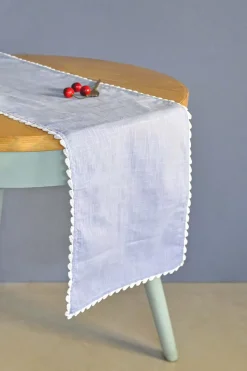 Silver Mist Hand Crochet Table Runner