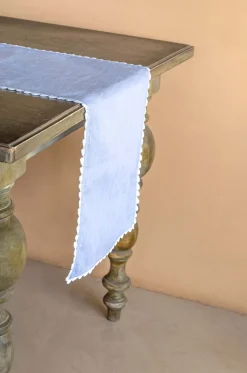 Silver Mist Hand Crochet Table Runner