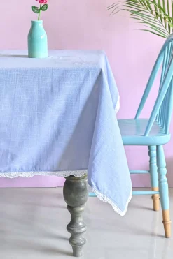 Silver Mist Hand Crochet Table Cloth -4/6/8 Seater