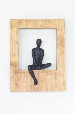 Sitting Man Wood & Metal Wall Decor Frame