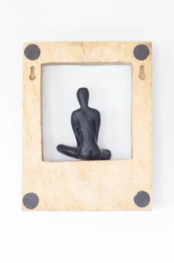 Sitting Man Wood & Metal Wall Decor Frame