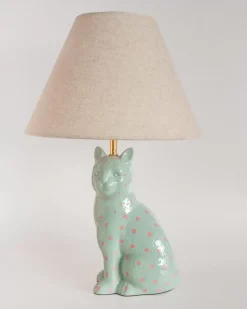 So Fierce Panther Lamp - Green With Pink Dots