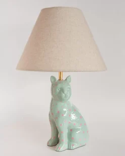 So Fierce Panther Lamp - Green With Pink Dots