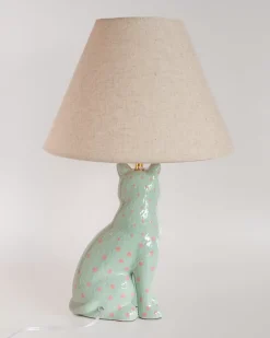 So Fierce Panther Lamp - Green With Pink Dots