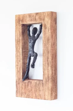 Standing Man Wood & Metal Wall Decor Frame