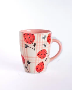 Strawberries Handpainted Ceramic Mug