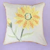 Sunflower Fields Embroidered Cushion Cover