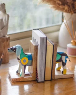 Technicolour Toto Wooden & Paper Mache Handpainted Bookends