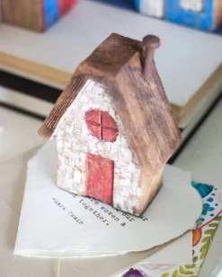 Tiny Homes Wooden Paperweight - White