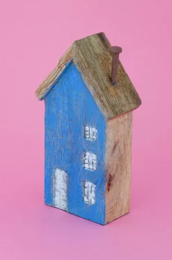 Tiny Homes Wooden Paperweight - Blue