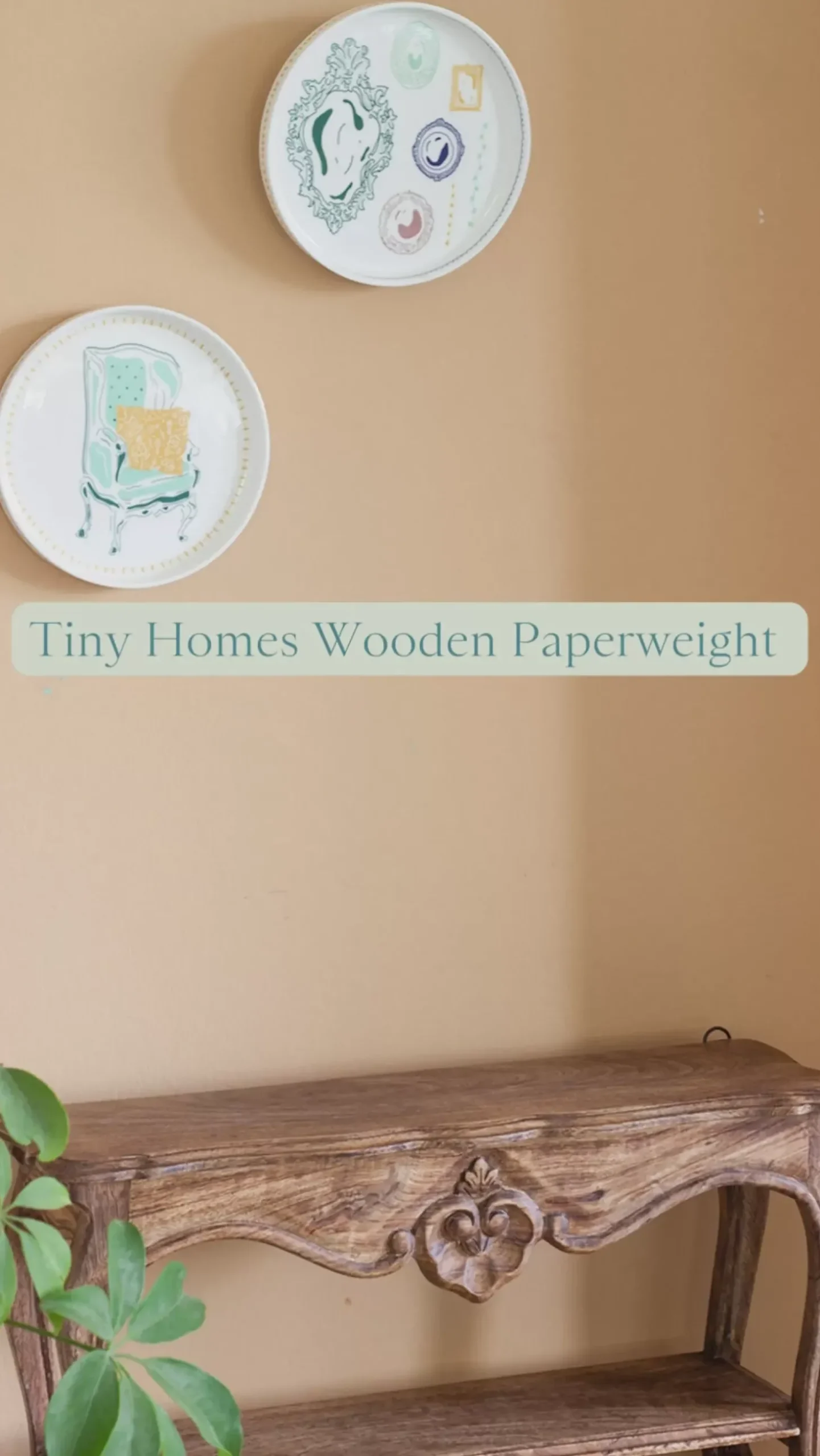 Tiny Homes Wooden Paperweight - Blue