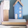 Tiny Homes Wooden Paperweight - Blue
