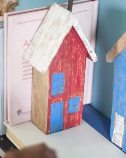Tiny Homes Wooden Paperweight - Red