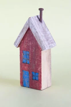 Tiny Homes Wooden Paperweight - Red