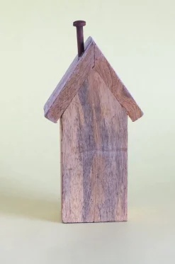 Tiny Homes Wooden Paperweight - Red