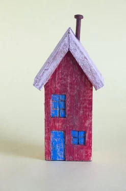 Tiny Homes Wooden Paperweight - Red