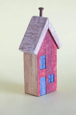 Tiny Homes Wooden Paperweight - Red