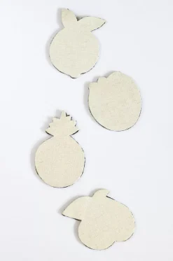 Tropical Goodness Hand Embroidery Beaded Coasters -Set Of 4