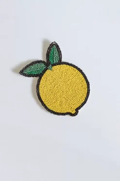 Tropical Goodness Hand Embroidery Beaded Coasters -Set Of 4