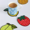 Tropical Goodness Hand Embroidery Beaded Coasters -Set Of 4