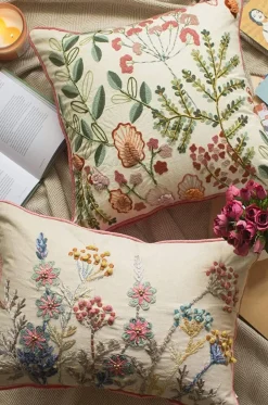 Wallflowers Embroidered Cushion Cover