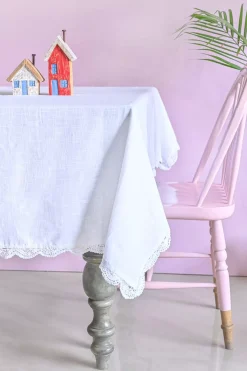 White Prairie Hand Crochet Table Cloth