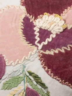 Winter Rose Embroidered Cushion Cover